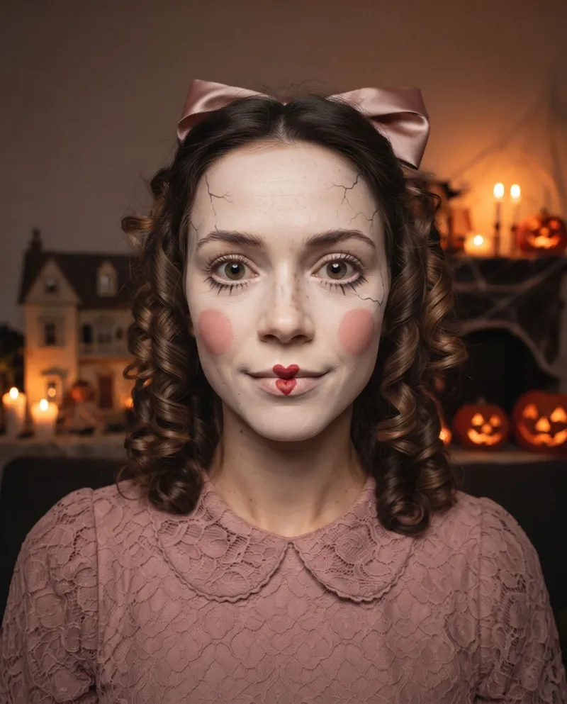 Cracked Porcelain Halloween portrait