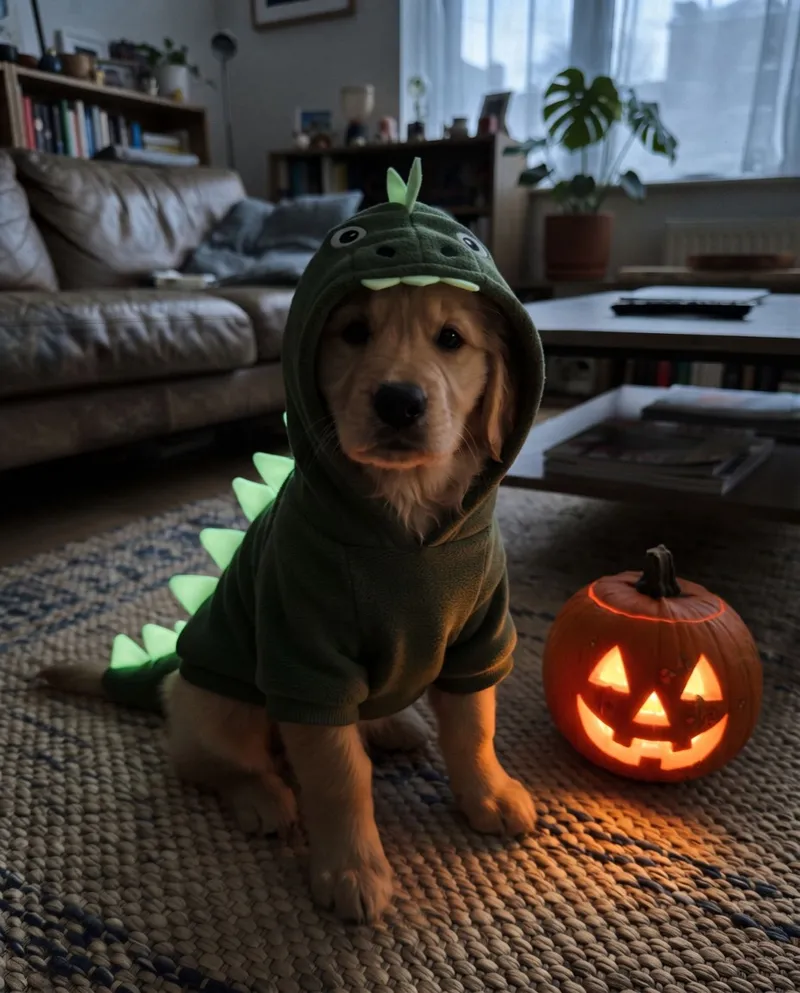 Glow Dino Pet Halloween portrait