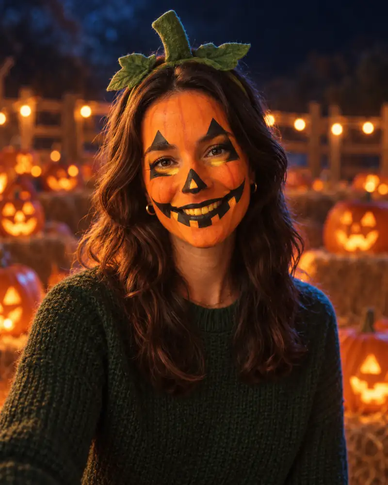 Jack-o'-Lantern Makeup Halloween portrait