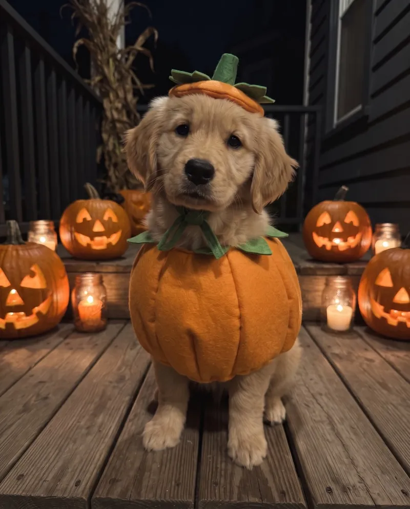 Pumpkin Pet Halloween portrait