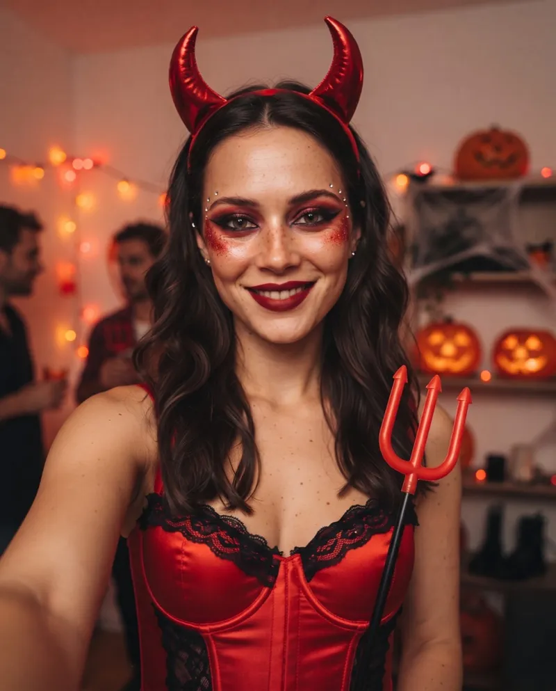 Red Devil Halloween portrait