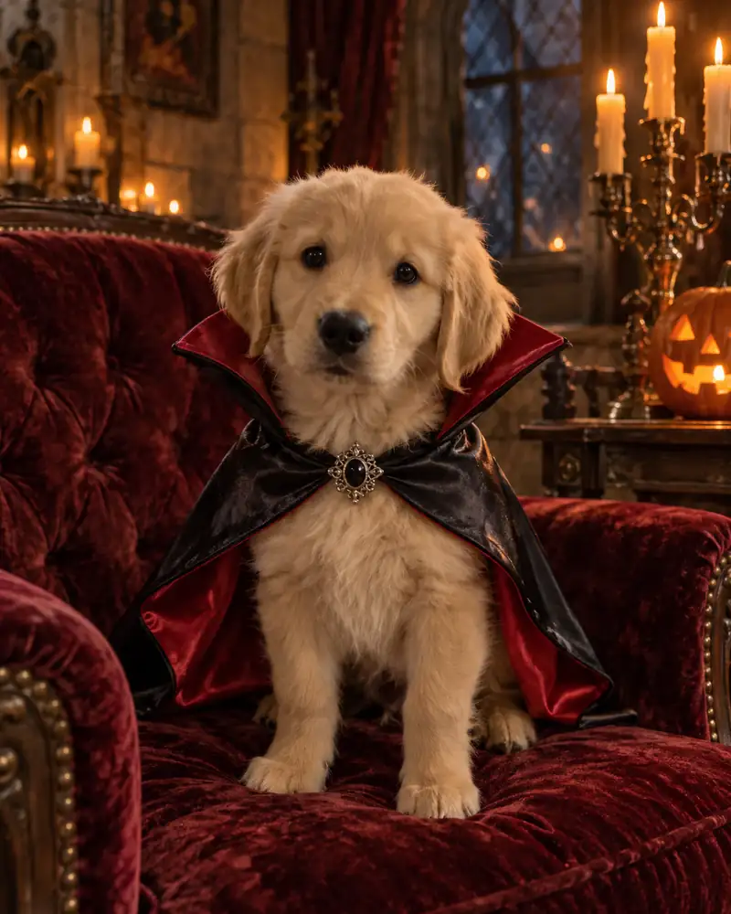 Ritratto di Halloween nel look Animale vampiro