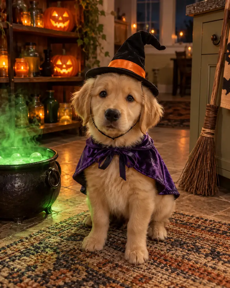 Ritratto di Halloween nel look Animale strega